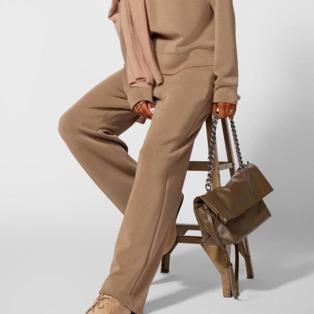Zara Tan wide leg trousers with elastic waist